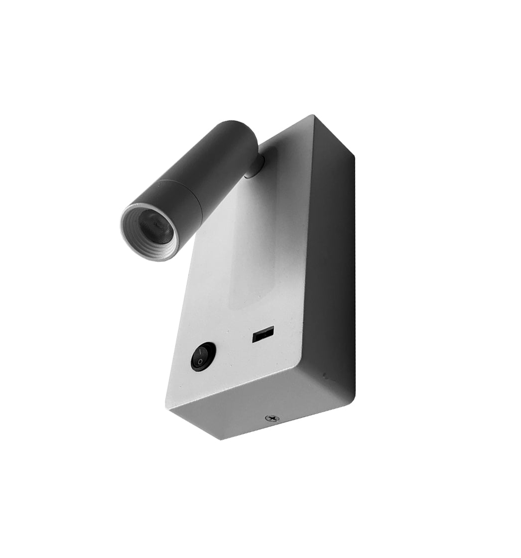 კედლის წერტილოვანი სანათი USB დამტენით - DLT171W white